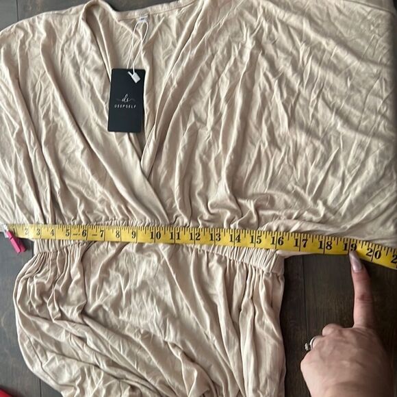 NWT Boho V Neck Short Sleeve Batwing Style Casual Loose High Waist Beach Dress - Picture 12 of 14